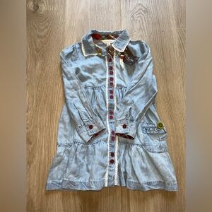 NWT Matilda Jane Heart to Heart Walk the Line Chambray Tiered Dress